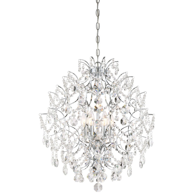 Isabella'S Crown Six Light Chandelier in Chrome