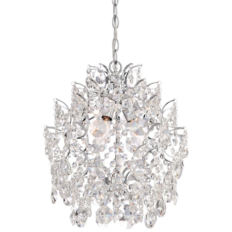 Isabella'S Crown Three Light Mini Chandelier in Chrome