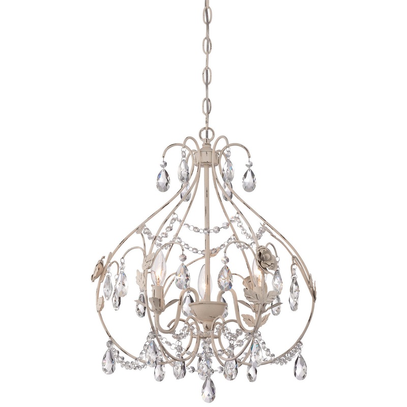 Isabella'S Crown Three Light Mini Chandelier in Provencal Blanc