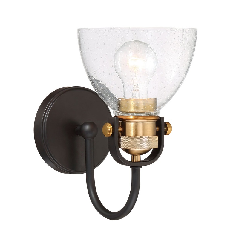 Monico One Light Bath in Bronze W/Natural Brushed Brass