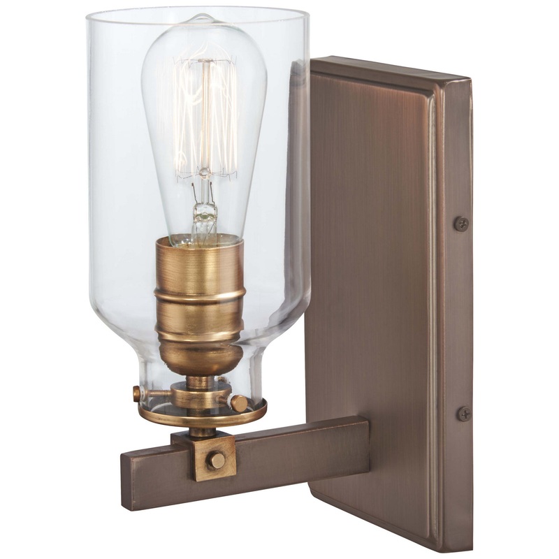 Morrow One Light Bath in Harvard Court Bronze W/Gold Hi