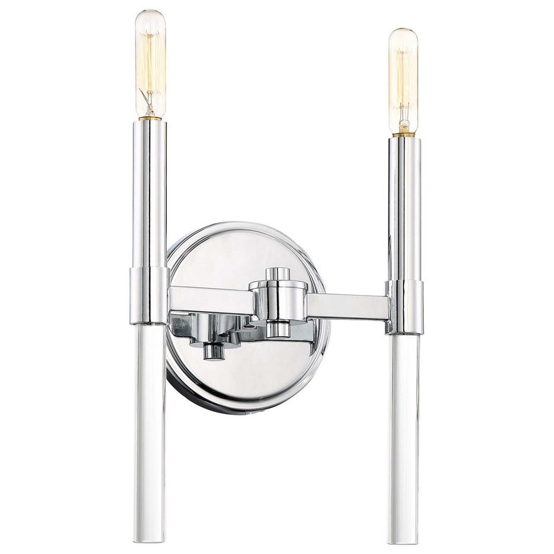 Pillar Two Light Wall Sconce in Chrome