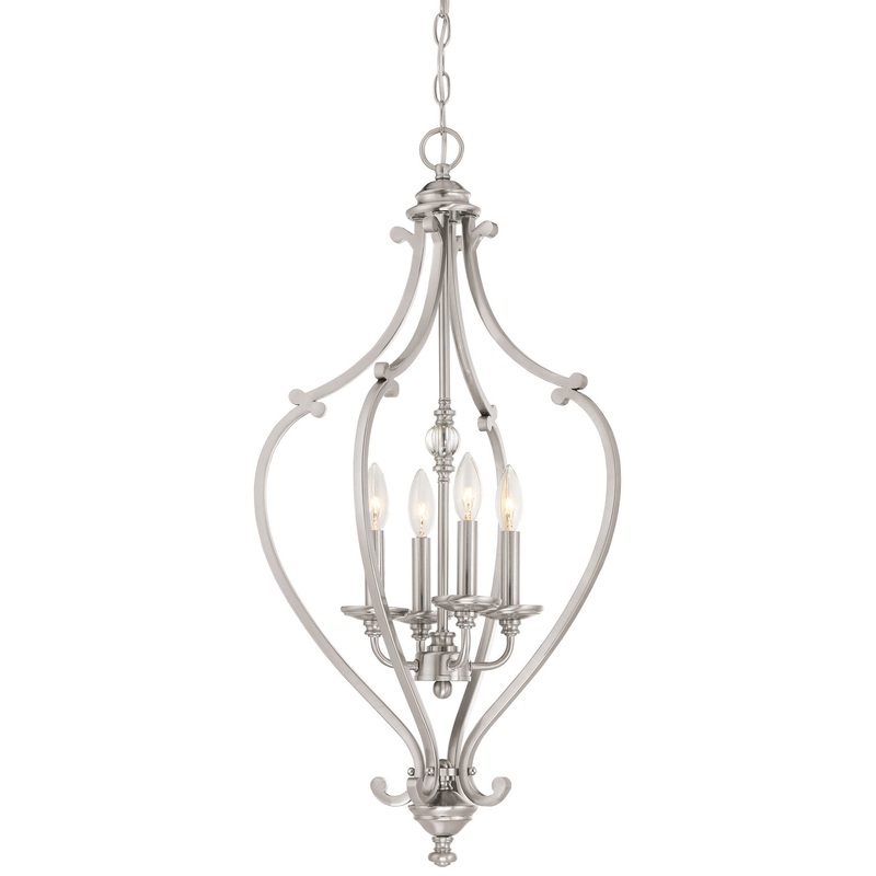 Savannah Row Four Light Chandelier in Brushed Nickel