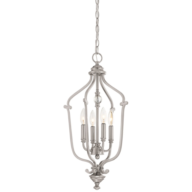 Savannah Row Four Light Foyer Pendant in Brushed Nickel