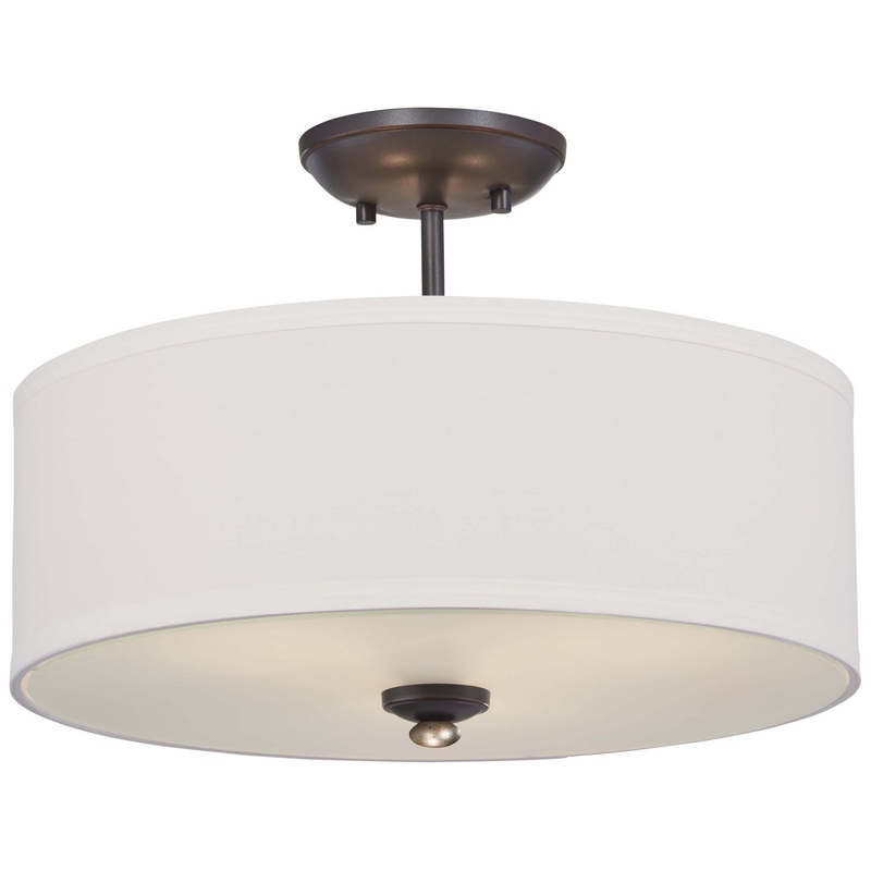 Shadowglen Three Light Semi Flush Mount in Lathan Bronze