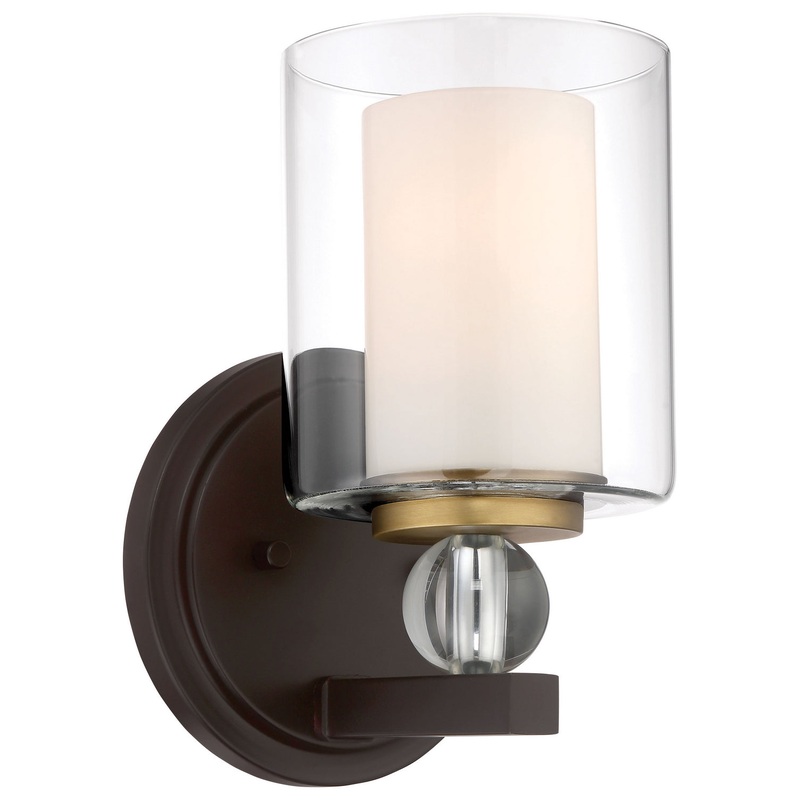 Studio 5 One Light Bath in Painted Bronze W/Natural Brush