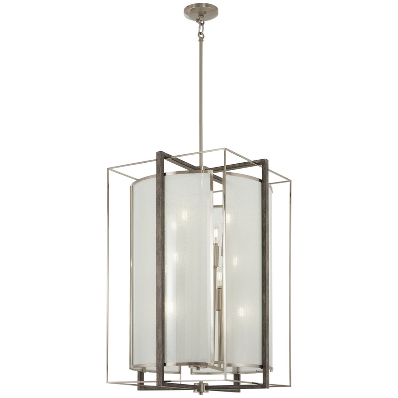 Tyson'S Gate 12 Light Pendant in Brushed Nickel W/Shale Wood