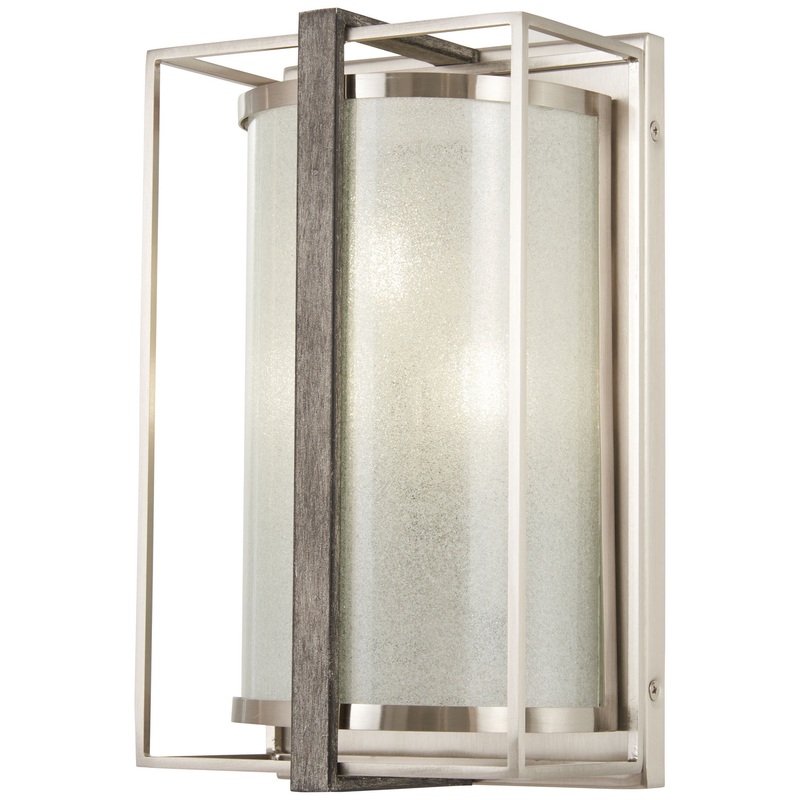 Tyson'S Gate Three Light Wall Sconce in Brushed Nickel W/Shale Wood