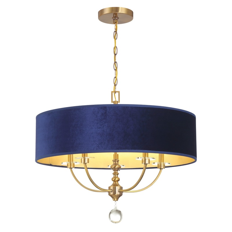 Van Noord Five Light Pendant in Oxidized Aged Brass