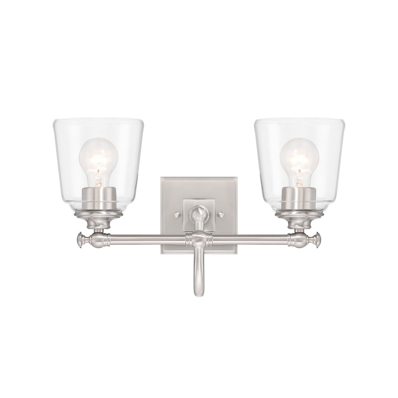 Antonia Two Light Bath Vanity in Brushed Nickel