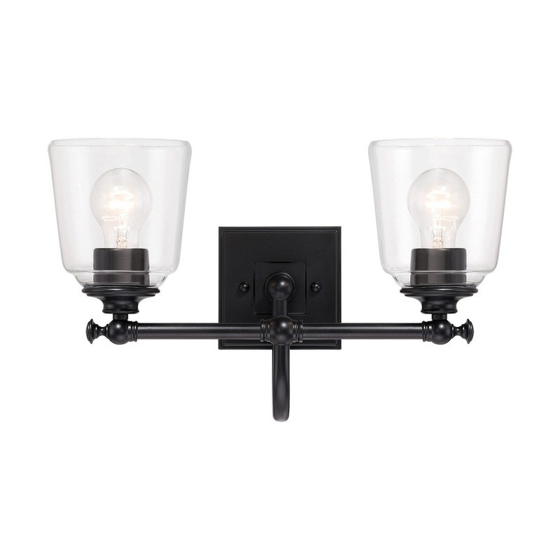 Antonia Two Light Bath Vanity in Coal Black