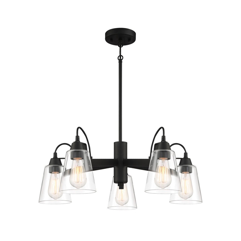 Beckonridge Five Light Chandelier in Coal