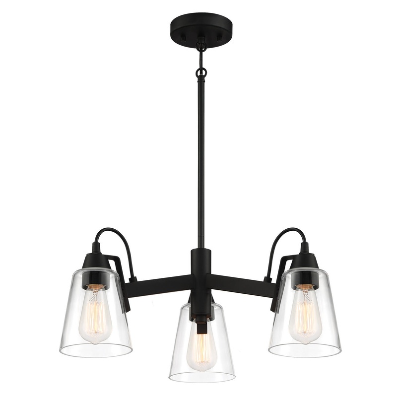 Beckonridge Three Light Chandelier in Coal