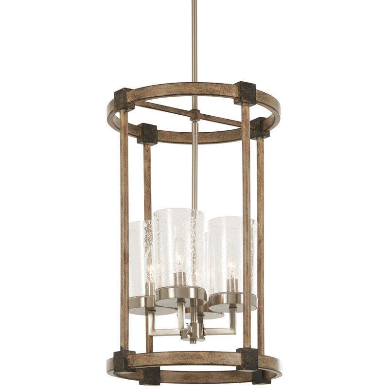 Bridlewood Four Light Foyer Pendant in Stone Grey W/Brushed Nickel