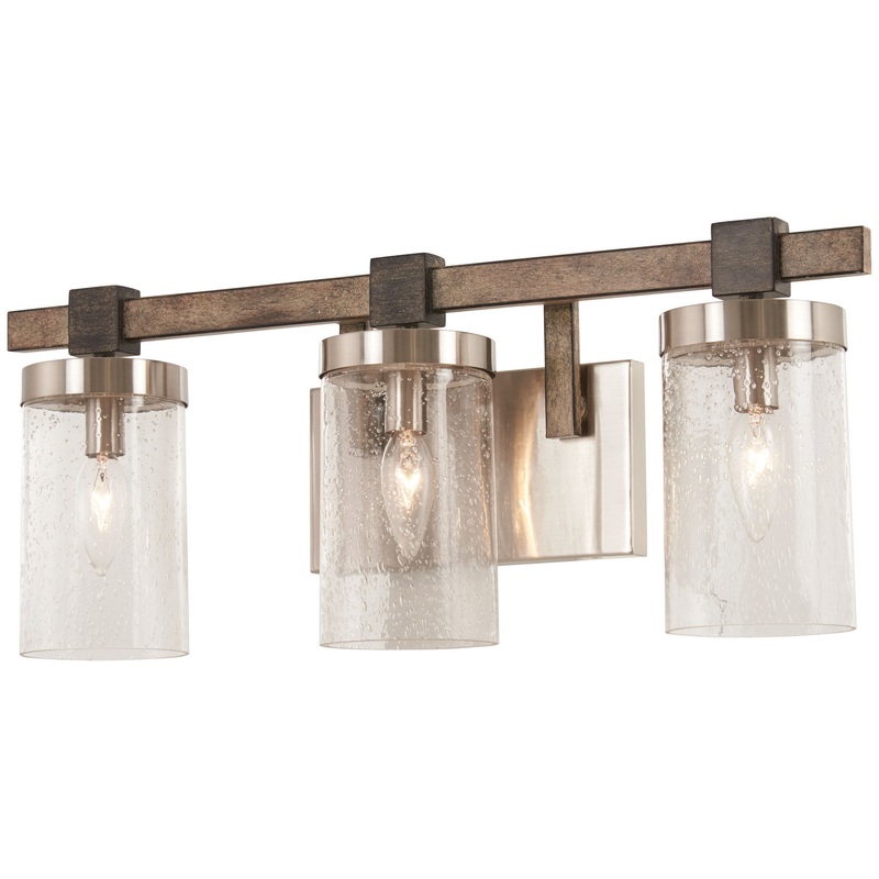 Bridlewood Three Light Bath in Stone Grey W/Brushed Nickel