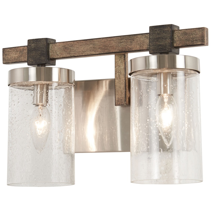 Bridlewood Two Light Bath in Stone Grey W/Brushed Nickel
