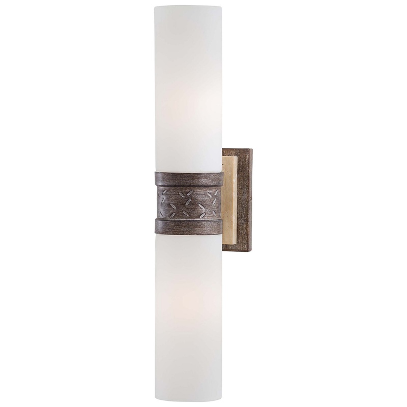 Compositions Two Light Wall Sconce in Aged Patina Iron