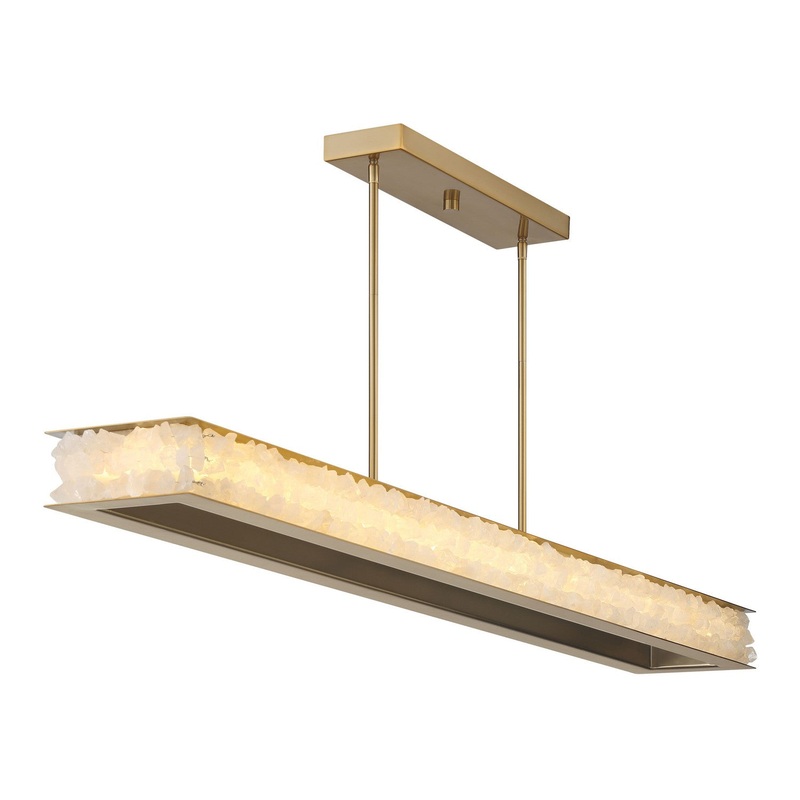 Divinely LED Island Pendant in Celeste Brass
