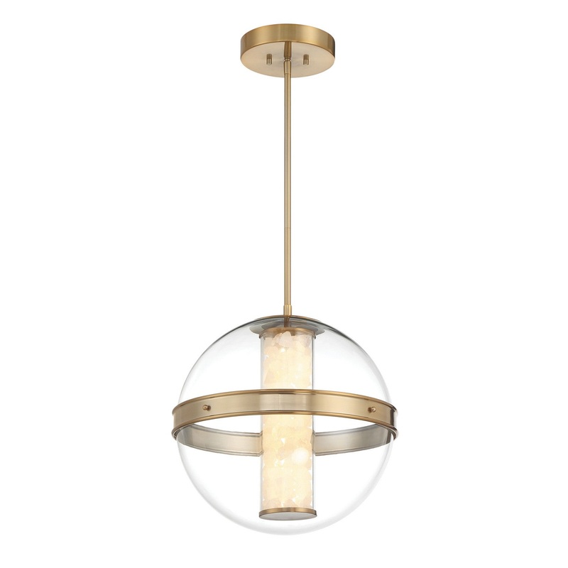 Divinely LED Pendant in Celeste Brass