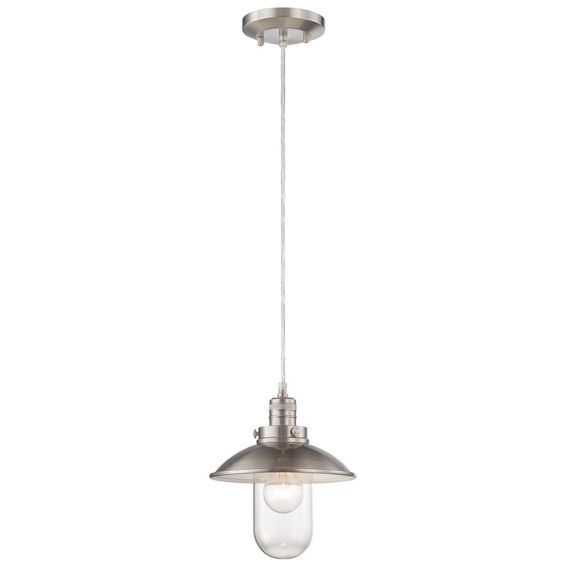 Downtown Edison One Light Mini Pendant in Brushed Nickel