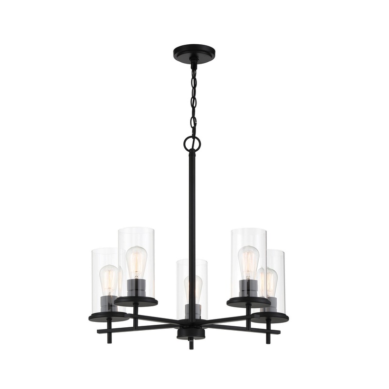 Haisley Five Light Chandelier in Coal