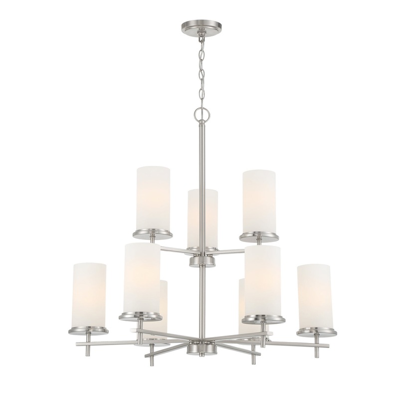 Haisley Nine Light Chandelier in Brushed Nickel
