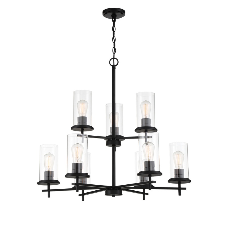 Haisley Nine Light Chandelier in Coal