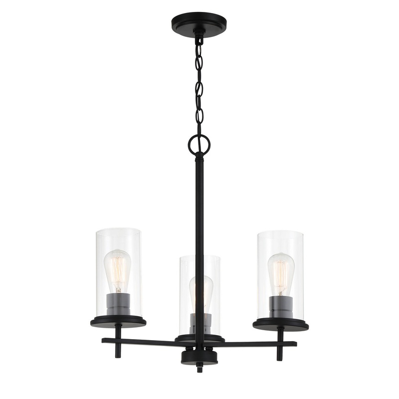 Haisley Three Light Chandelier in Coal
