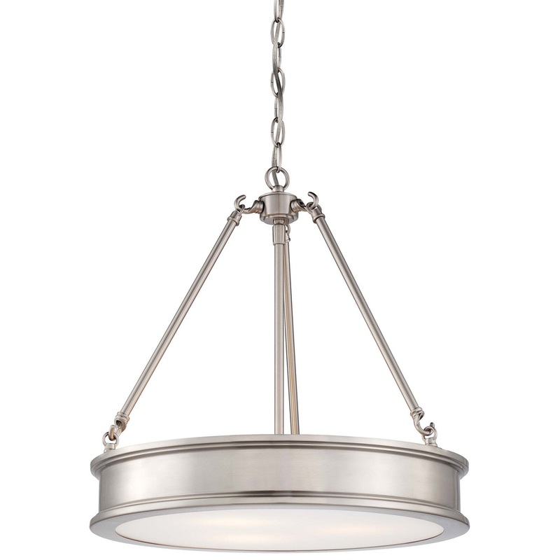 Harbour Point Three Light Pendant in Brushed Nickel