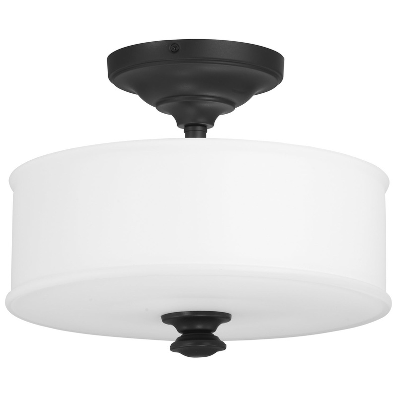 Harbour Point Two Light Semi Flush Mount in Coal