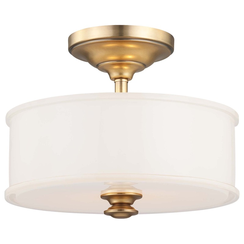 Harbour Point Two Light Semi Flush Mount in Liberty Gold