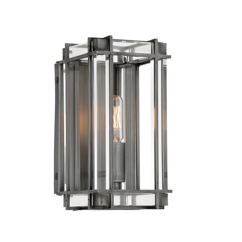 Langen Square One Light Wall Mount in Antique Nickel (Painted)