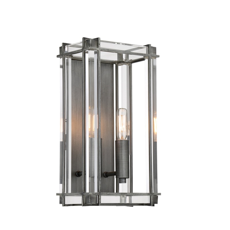 Langen Square Two Light Wall Mount in Antique Nickel (Painted)