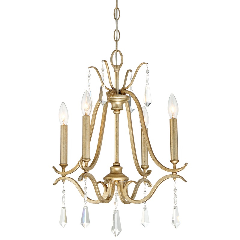 Laurel Estate Four Light Chandelier in Brio Gold