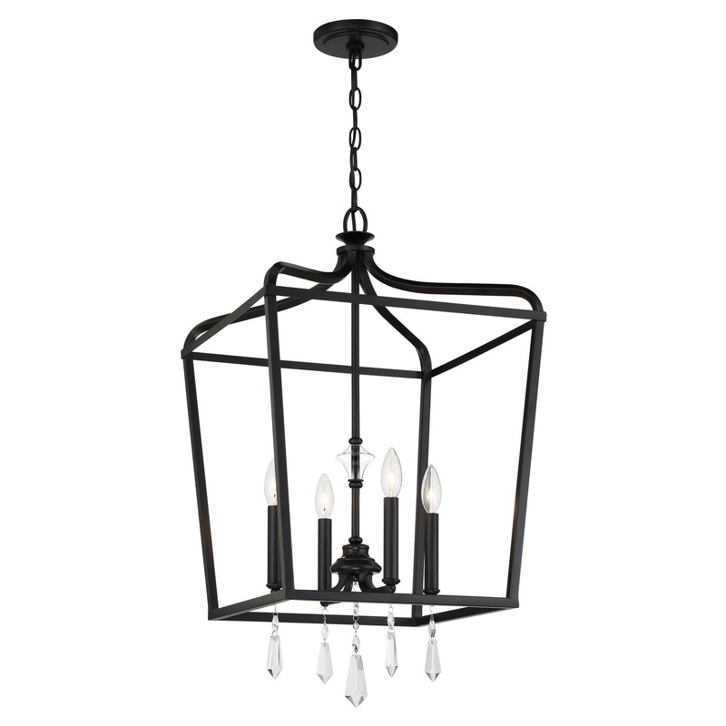Laurel Estate Four Light Foyer Pendant in Coal