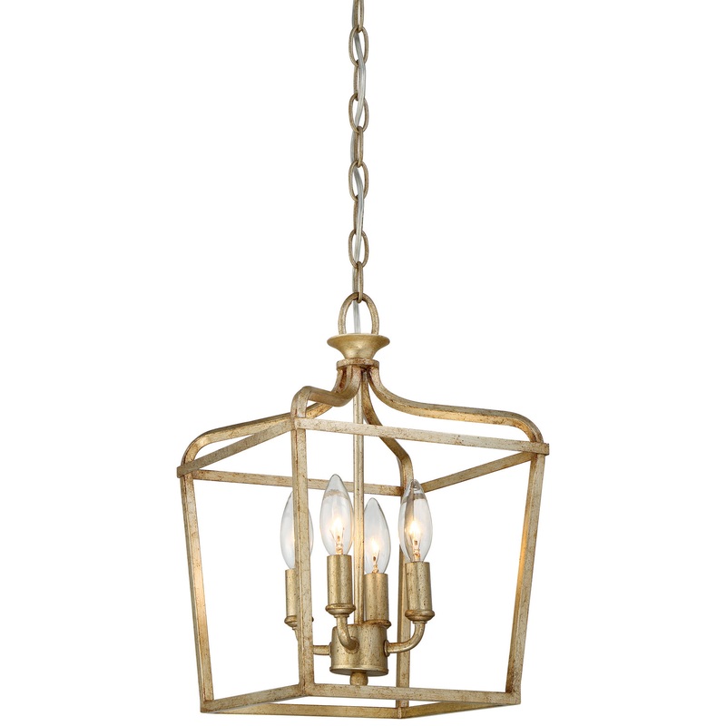 Laurel Estate Four Light Pendant in Brio Gold