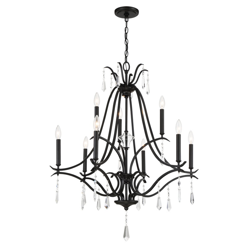 Laurel Estate Nine Light Chandelier in Coal