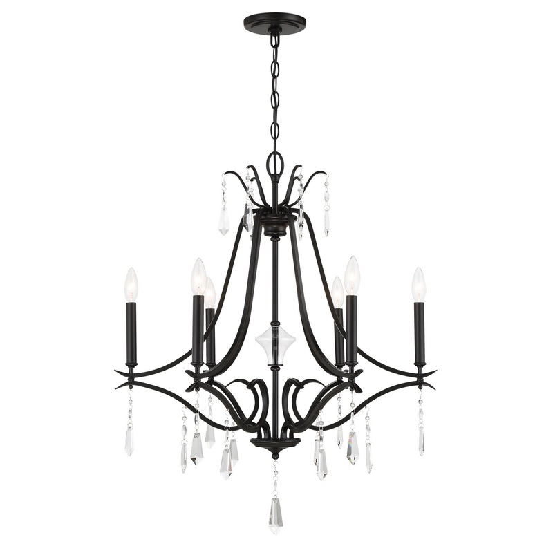 Laurel Estate Six Light Chandelier in Coal