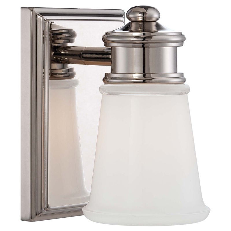 One Light Bath in Polished Nickel