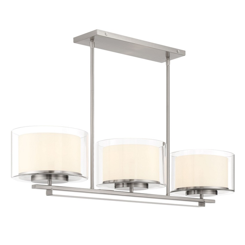 Parsons Studio Three Light Island Pendant in Brushed Nickel