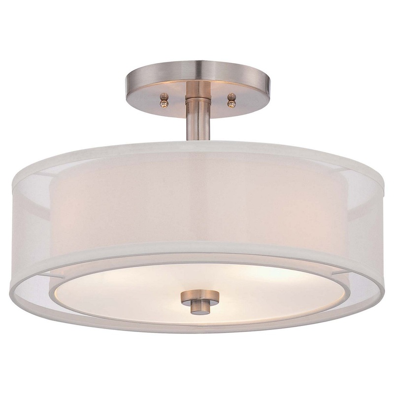 Parsons Studio Three Light Semi Flush Mount in Brushed Nickel