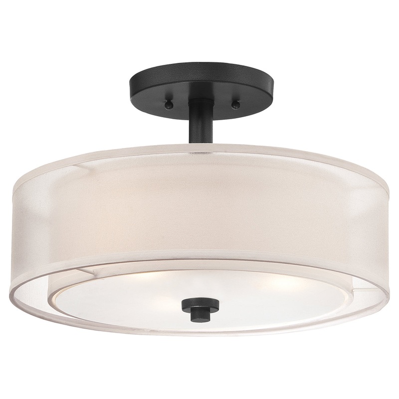 Parsons Studio Three Light Semi Flush Mount in Sand Coal