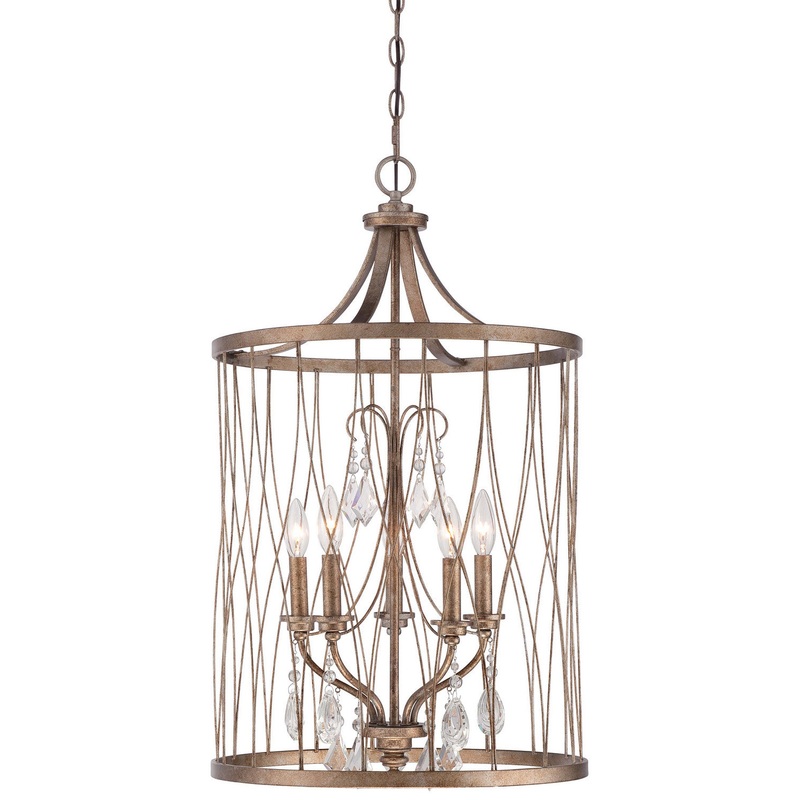 West Liberty Five Light Pendant in Olympus Gold