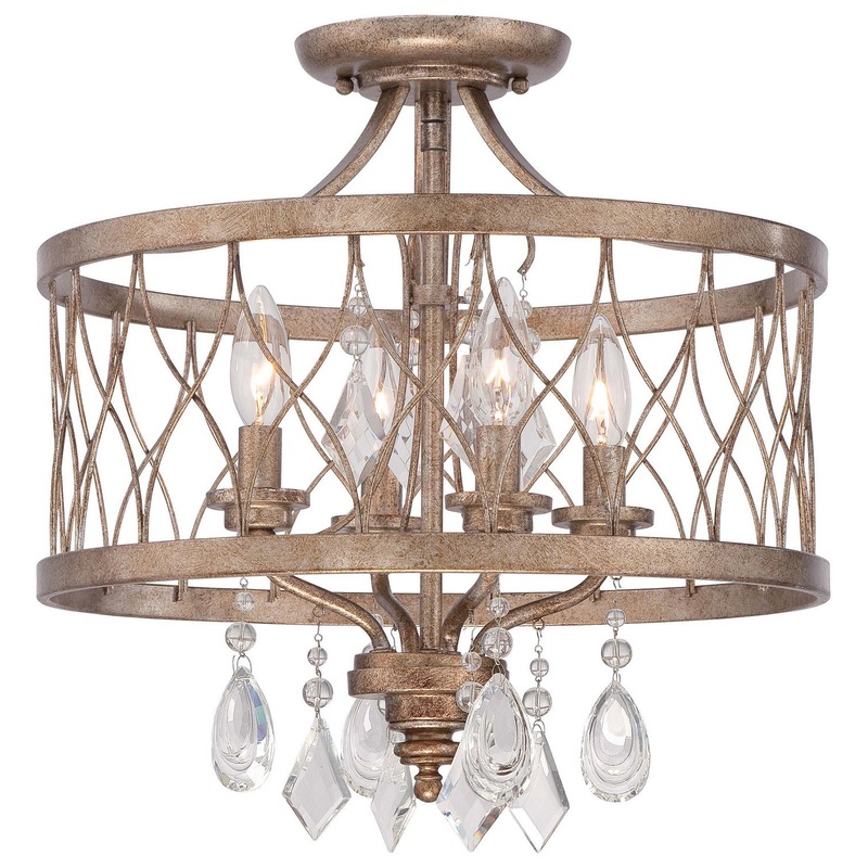 West Liberty Four Light Mini Chandelier (Convertible To Semi Flush) in Olympus Gold