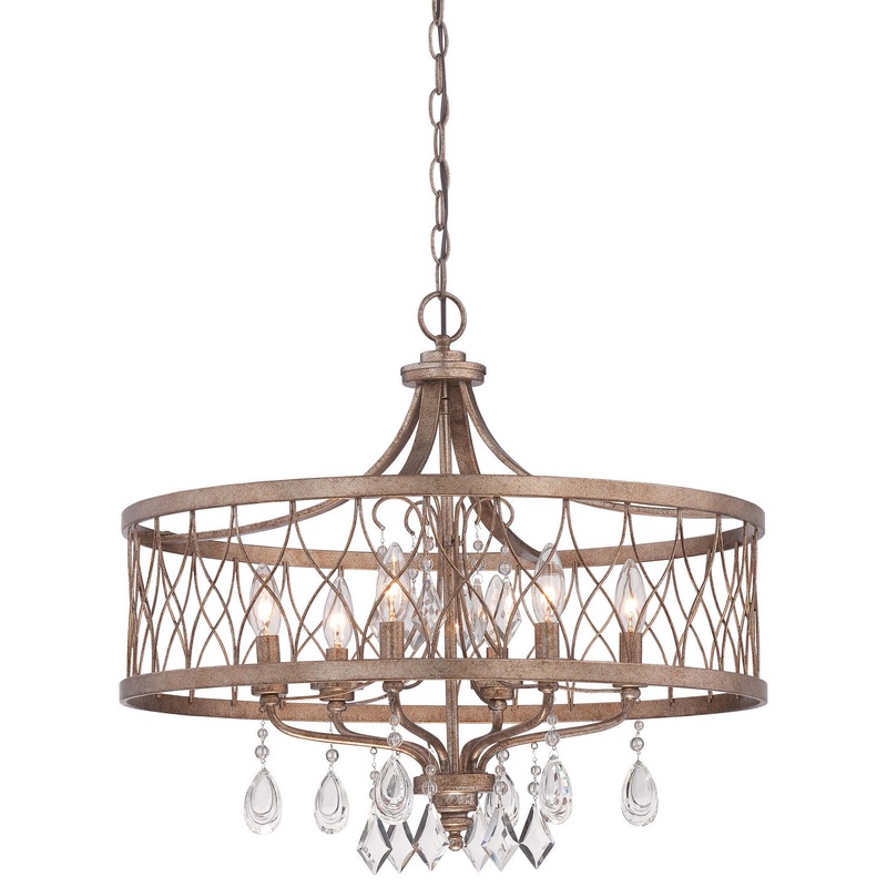 West Liberty Six Light Chandelier in Olympus Gold
