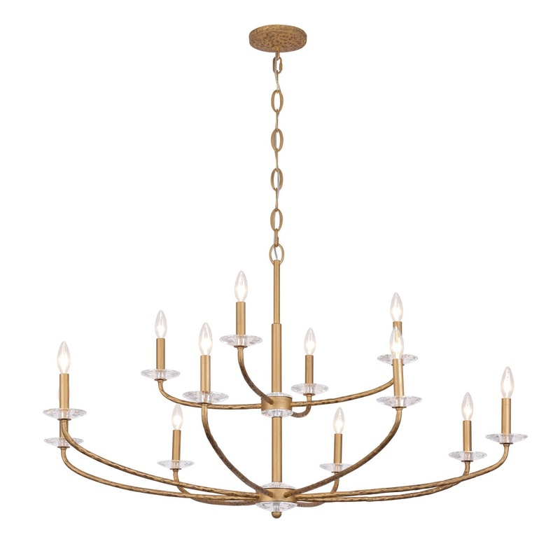 Atella 12 Light Chandelier in Ashen Gold