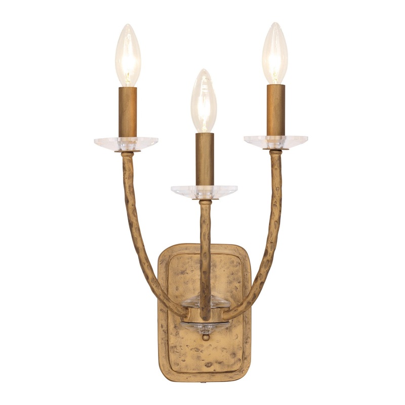 Atella Three Light Wall Sconce in Ashen Gold