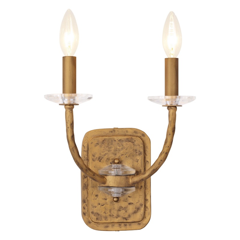 Atella Two Light Wall Sconce in Ashen Gold