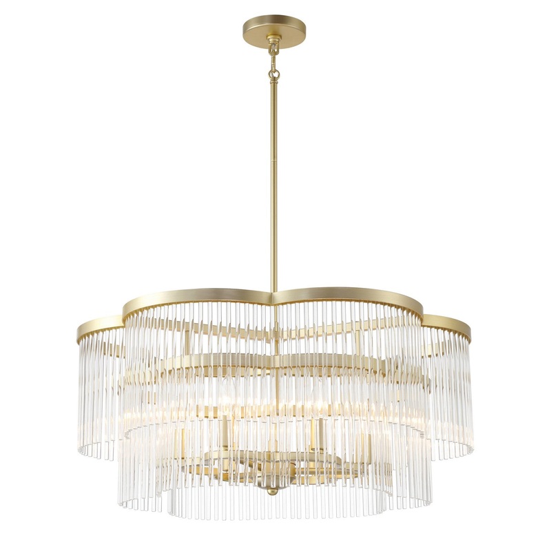 Azura Six Light Pendant in Heirloom Brass