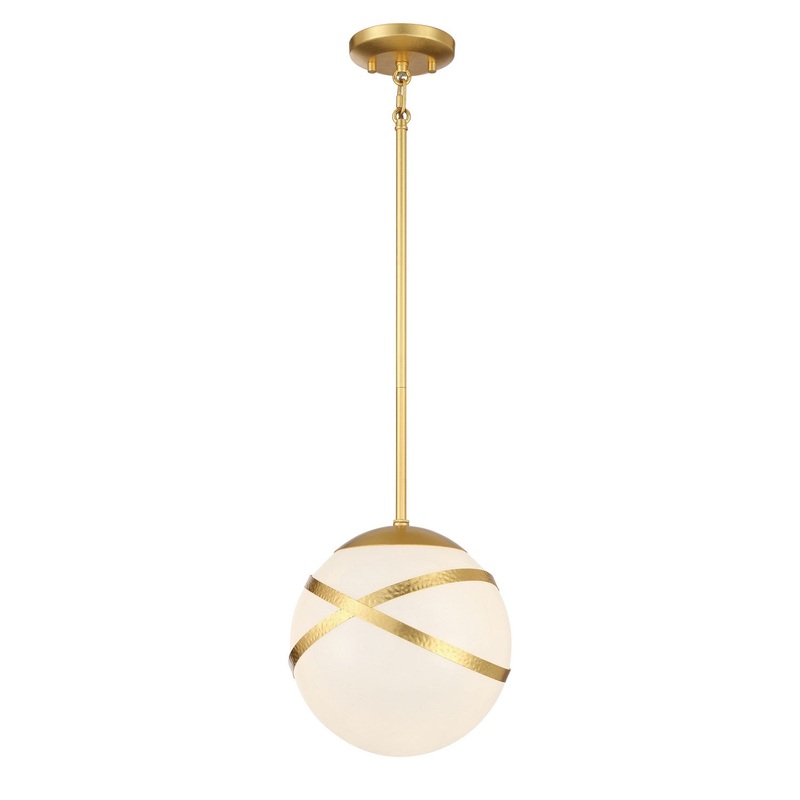 Batignolles By Robin Baron One Light Mini Pendant in Spring Gold Leaf